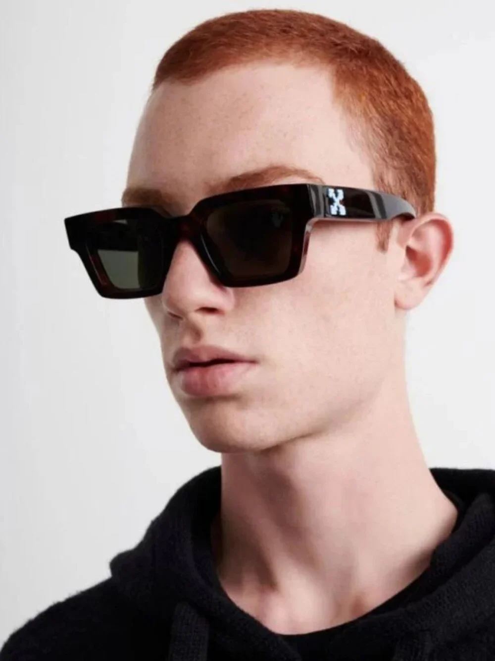 Off-White VIRGIL Men Sunglasses Black Grey Square OERI008 1007 NEW AUTHENTIC